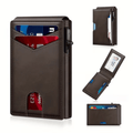💼🔒Premium Aluminum RFID Blocking Minimalist Wallet for Men - Pop-Up Card Access, ID Window