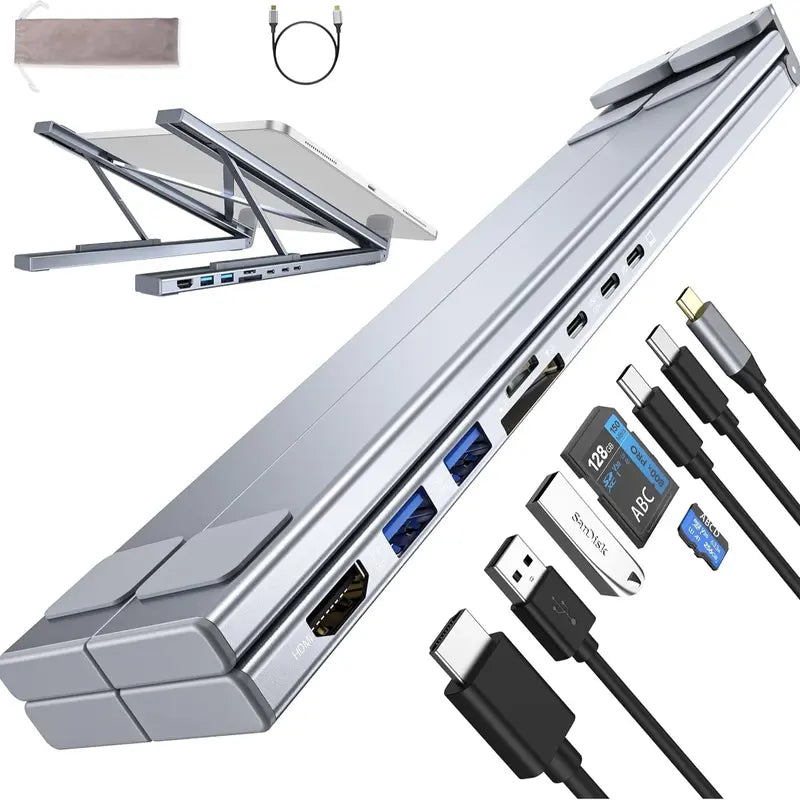 🔥Limited-time discount of 49%🔥8-in-1 USB-C Laptop Stand — with Multifunctional Docking Station💻