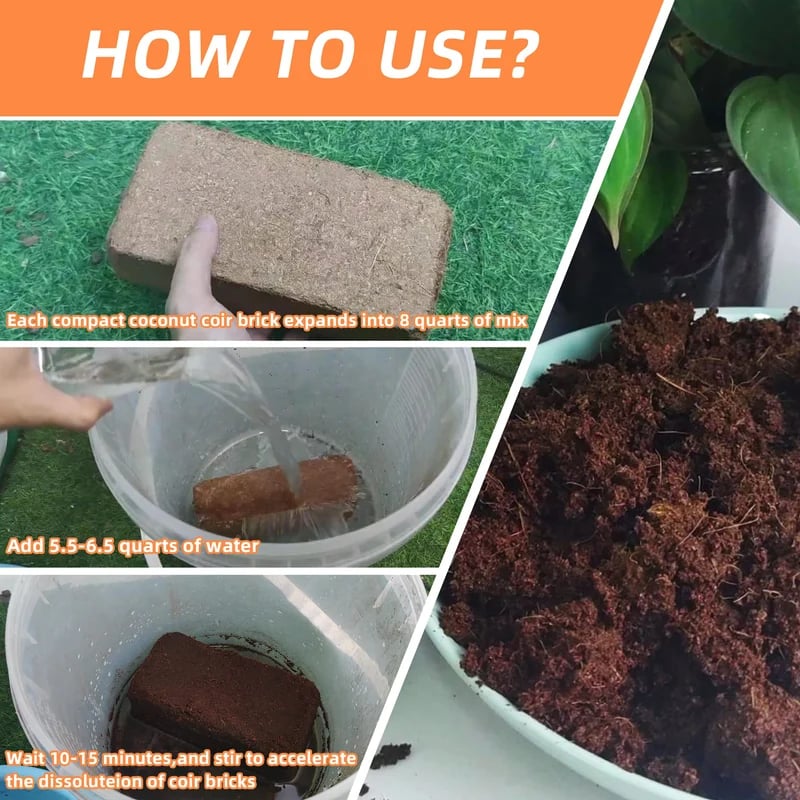 🔥LAST DAY 49% OFF🌱Premium Organic Coconut Coir Bricks for Plants