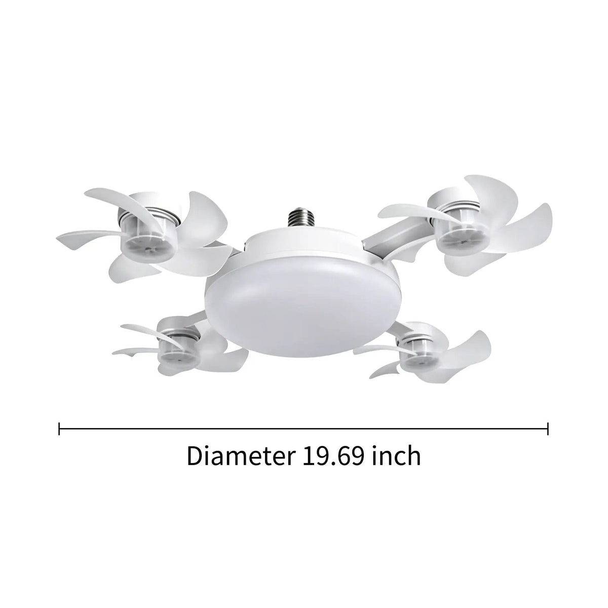 2026 New E27 Socket Ceiling Fan Light - 2-in-1 Silent LED Fan with Remote Control
