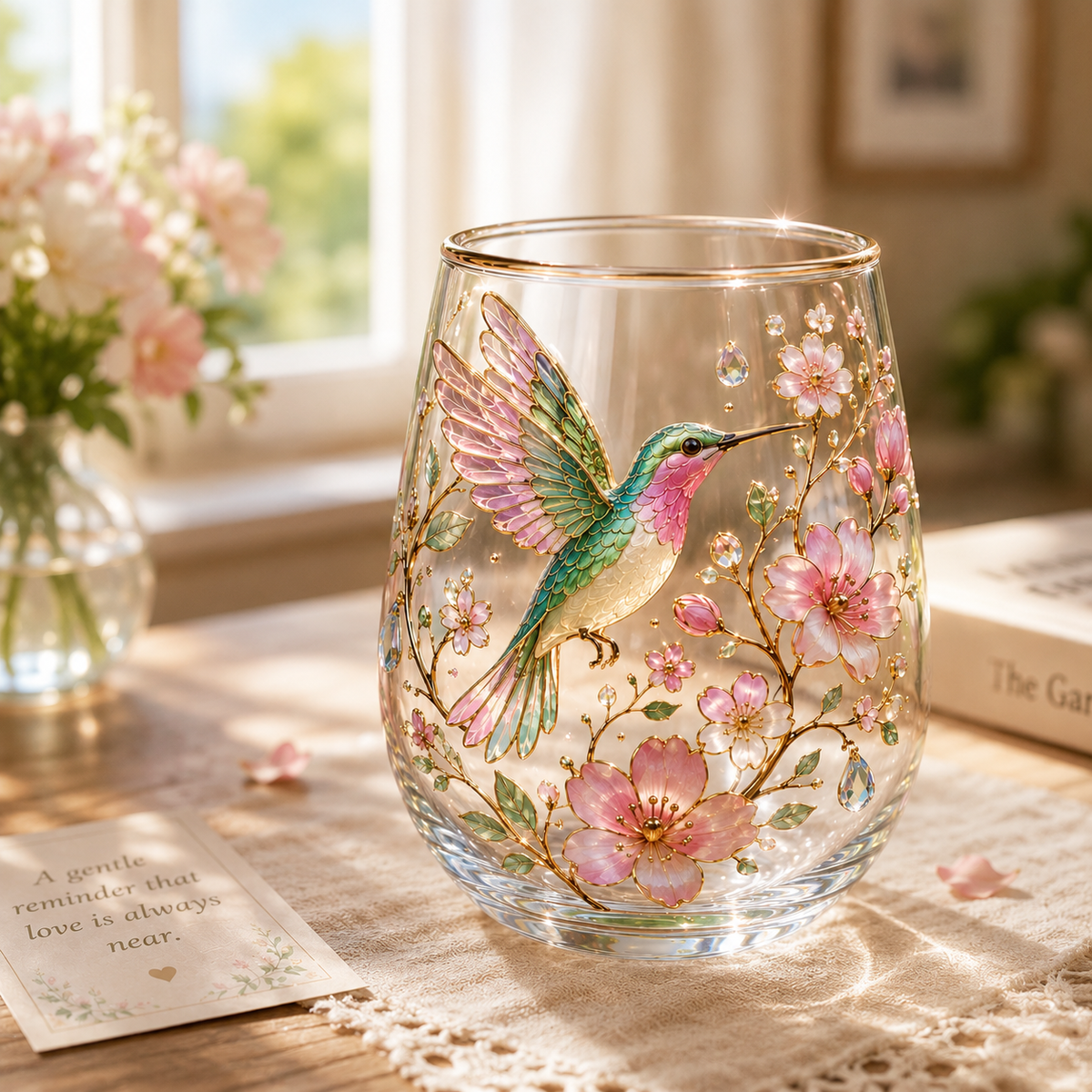 🌸🌿Garden Morning Bliss Glass Tea Cup☀️☕