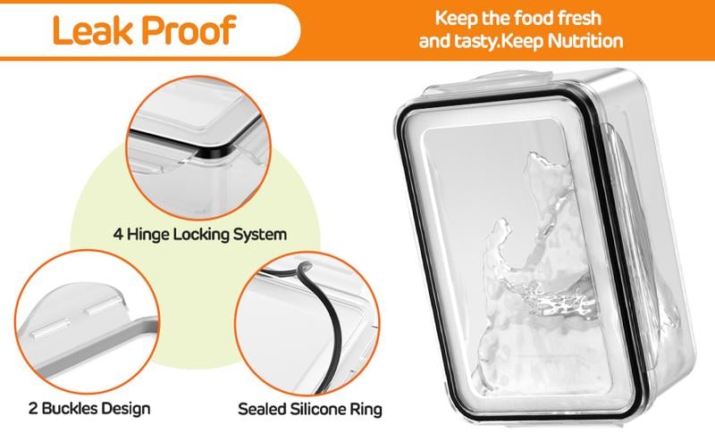 💖Household transparent plastic food storage box-Including drain basket💧