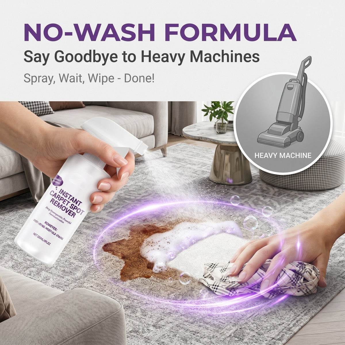 💞50K+ SOLD!☕️Powerful Carpet Stain Remover – No harsh fumes, hypoallergenic