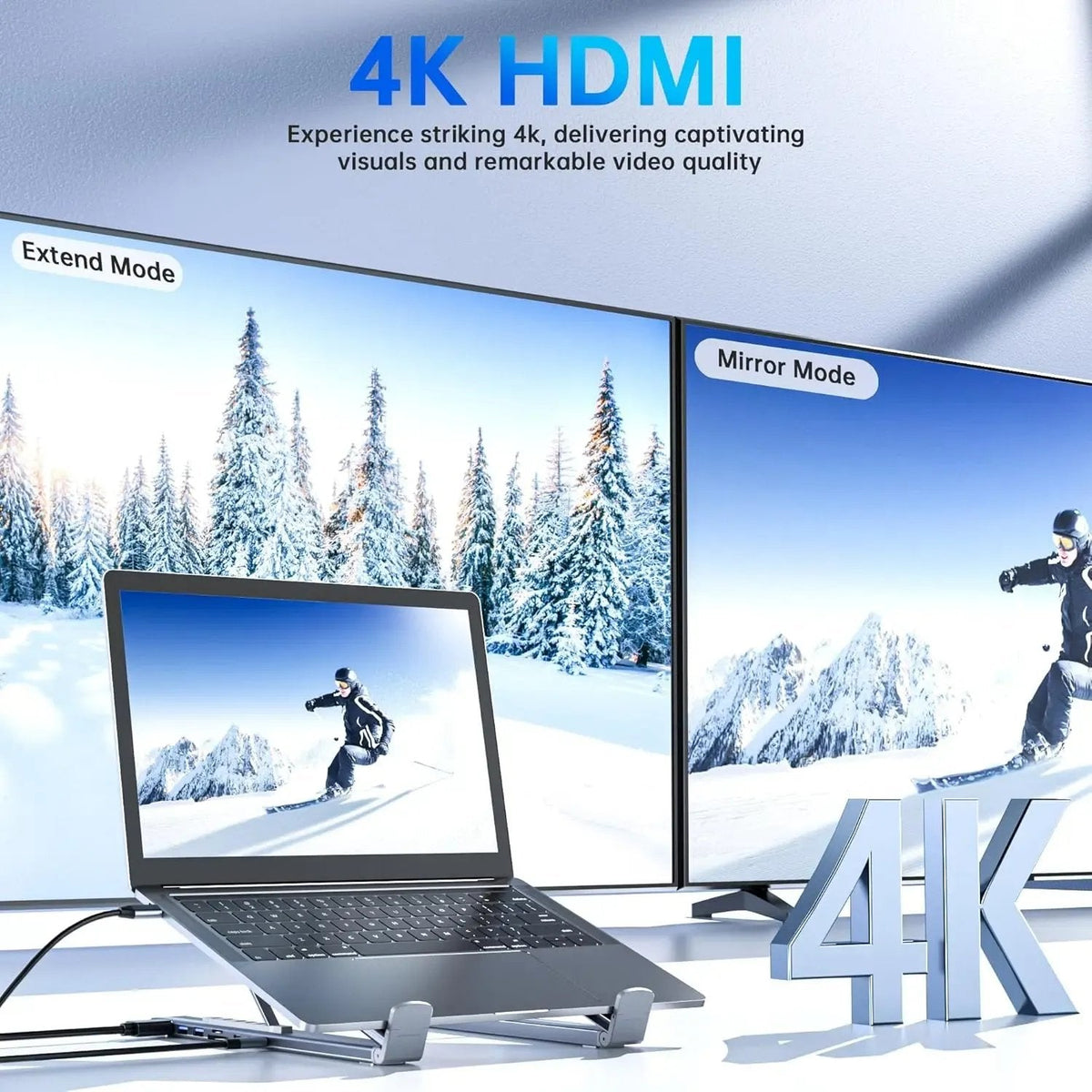 🔥Limited-time discount of 49%🔥8-in-1 USB-C Laptop Stand — with Multifunctional Docking Station💻